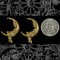 Antiqued Brass Woman Sleeping on the Moon Pendants No Ring - Set of Two - AB-P84
